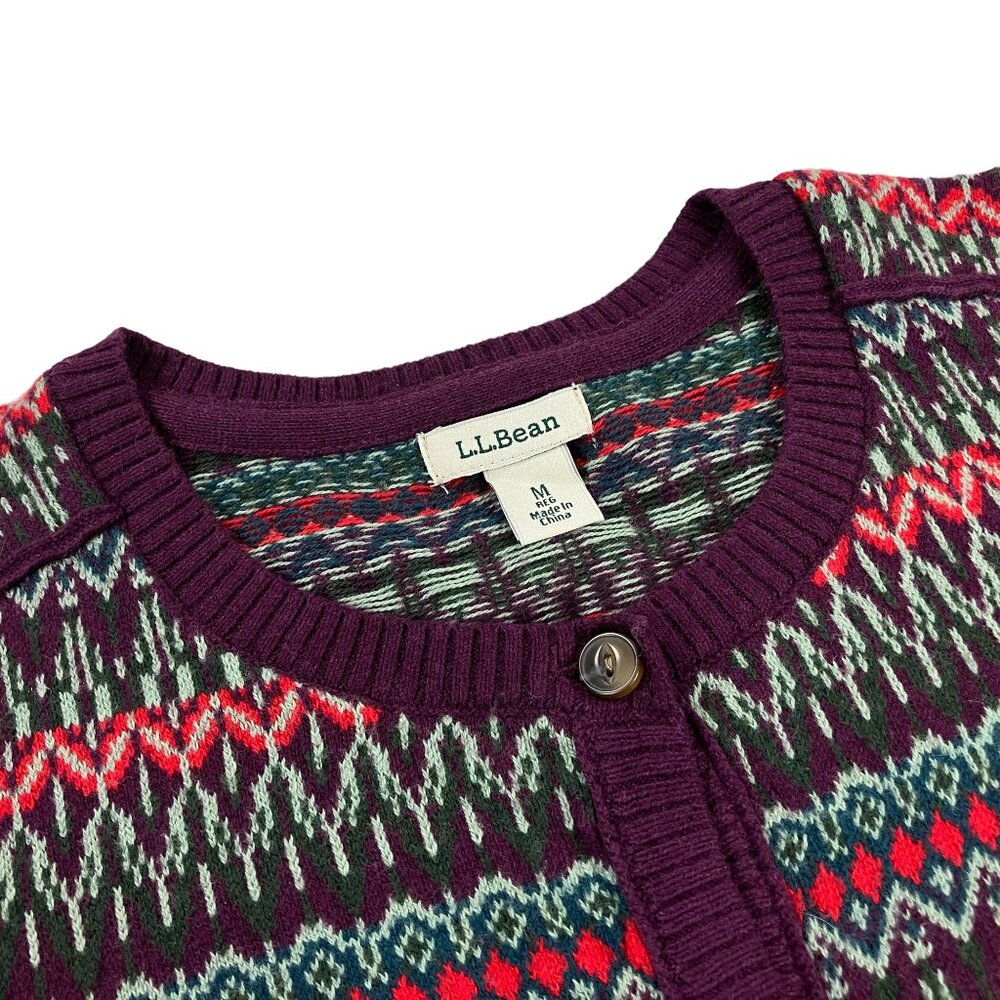 L.L. Bean Multicolor Patterned Cardigan - Picture 5 of 10